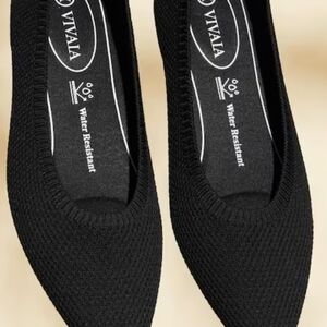 Black Water Resistant Flats for Women